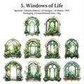 Garden window theme PET decorative stickers with floral frames for DIY scrapbooking - Life Window