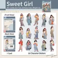 Lot de 30 autocollants PET Sweet Candy Girl pour scrapbooking et décoration - Fille Douce