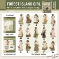 Forest Girl series PET character stickers for journaling with 30 pieces in natural green - Forest Island Girl