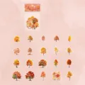 Autumn themed PET stickers featuring 40 pieces of red maple and forest tree designs - Red Leaves Like Fire