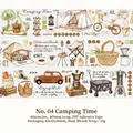Camping style PET decorative tape with outdoor illustrations for DIY journaling - Camping Time