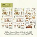 Set di adesivi vintage PET Camping Time per scrapbooking con illustrazioni di campeggio - Tempo di Campeggio