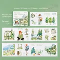 Rotolo di adesivi washi Mistero della foresta per scrapbooking e collage di viaggio - Stile Segreto della Foresta