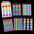 PET-Deko-Sticker Set in Pastellfarben mit Klebepunkten und Daten für Planer - Cremefarben