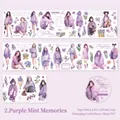Twilight PET tape Purple Mist Memories matte floral girl illustrations deco tape 3m - Purple Mist Memories