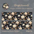 Washi Tape im Rokoko-Stil mit cremefarbenen Rosen und Goldblättern auf Schwarz - Dunkle Nachtblumen