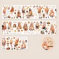 Matte PET tape with autumn girl floral illustrations for journal decoration 65mm x 3m - Late Autumn Notes