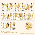 Youth Memories PET decorative tape featuring yellow floral girls and matte finish motifs - Youthful Memories