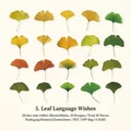 Ginkgo leaf PET stickers set with 40 pieces for nature themed journal scrapbooking - Leaf Whispers