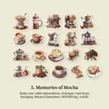 Set di 40 adesivi PET caffè mocha vintage per decorazioni creative di scrapbooking - Ricordi Mocha