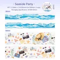 Set nastri adesivi PET Seaside Party con illustrazioni estive per lo scrapbooking - Festa al mare