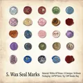 50 pieces of vintage wax seal stickers with metallic floral and classic motifs - Wax Seal