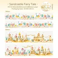 Nastro decorativo in PET con motivi di castelli di sabbia per scrapbooking, 30mm e 50mm - Favola del Castello di Sabbia