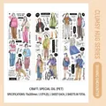 Three-piece PET sticker set with stylish character illustrations for DIY journaling - Sparkling Encounter