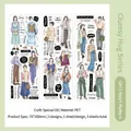 Three-piece PET decorative tape set with aesthetic girls and special ink for scrapbooking - Girl's Worries