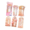 Adesivi vintage in PET Sunset Rose con archi floreali e motivi di orologi - Rosa al Tramonto