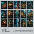 30pcs Dreamy Mushroom House scrapbooking stickers on high-quality light paper - Elf House