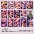 30pcs Pink Fantasy Mushroom and Floral Scrapbook Stickers in 15 Unique Designs - Pink Stamen