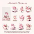 Set de pegatinas PET con tema de fiesta en el jardín y flores para scrapbooking - Tarde Romántica