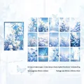 Σετ 32 διακοσμητικών χαρτιών scrapbooking σειράς γαλαξία με μπλε λουλούδια vintage - Γαλαξίας υπό το Σεληνόφως