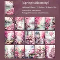 Frühlingsblumen Aquarell Scrapbook Papier Set mit 15 floralen Motiven und 30 Blatt - 30 Blatt / Frühlingsblüten