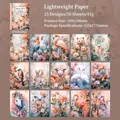 Frühlings-Bastelpapier-Set mit Illustrationen von Tieren und Blumen für DIY-Alben - 30 Blatt / Frühlingserwachen
