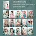 Bastelpapier Gartenmädchen mit floralen Aquarellmustern im Vintage-Stil 30 Blätter - 30 Blatt / Gartenmädchen