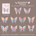 Holografische PET vlindervleugel stickers voor journaling met parelmoer effect - Kleurrijke Vleugels