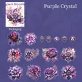 Lot de 30 autocollants fleurs en cristal violet en PET pour scrapbooking et artisanat - Cristal Violet