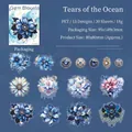 Autocollants Ocean's Tear en PET fleurs et gemmes vintage pour scrapbooking, 30 pièces - Larmes de l'Océan