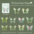 Groene feeën vleugel PET stickers met parelglans voor scrapbooking DIY decoratie - Groene Feeënvleugels