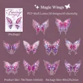Holografische vleugelstickers van PET in paars en blauw voor DIY-decoraties - Magische Vleugels