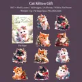 Cat series DIY stickers with shell light finish and festive winter holiday elements - Kitten Gifts