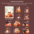 Magic Cat PET stickers with shell light finish featuring Halloween wizard themes - Magic Kitten