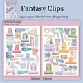FANTASY CLIP collection DIY journal stickers with macaron bow and bead designs - Fantasy Clip