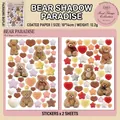 Bear Paradise series cute brown teddy bear deco stickers set 2 sheets 10x14cm art supply - Bear Paradise