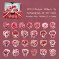 Garden Tour PET rose stickers set with 50 pieces for scrapbooking and DIY crafts - Rose Bouquet