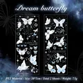 Adesivi PET farfalla blu con lamina d'oro, set da 2 fogli costellazione per il DIY - Inno Celeste