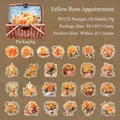 50pcs Yellow Rose Garden Tour PET stickers for DIY scrapbooking and planners - Yellow Rose Covenant