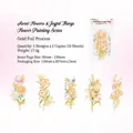 Autocollants floraux en PET avec dorure pour décoration de scrapbooking lot de 10 - Douceur Florale