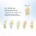 Autocollants floraux PET Neige Froide avec dorure, 10 pièces pour DIY journaling - Neige Froide