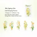 Autocollants fleurs en PET doré série Lueur de Lucioles pour décoration scrapbooking - Lumière de Luciole