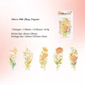 Stickers floraux en PET avec dorure à l'or dans les tons orange, pack de 10 pour DIY - Parfum de Miel