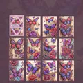 Papel vintage para scrapbooking Purple Star Butterfly con ilustraciones florales de diario - Mariposa Estrella Púrpura