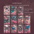 Vintage 3D Schmetterling Scarpbooking Papier Set mit geprägten Blumenmotiven und Retro Textur - Schwarz und Rosa Schmetterlingstanz