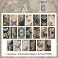 Set de pegatinas de papel vitela retro de mariposas y flores para decorar diarios - Mariposa de Corte