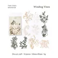 Papel de encaje decorativo con flores y hojas en tonos verde y crema para manualidades - Winding Vines