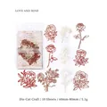 Pegatinas de papel encaje rosa calado rojo ladrillo para álbumes de recortes DIY, 10 hojas - Love and Roses
