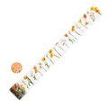 Nastro adesivo PET floreale con tulipani gialli e margherite per decorazione - Fiori Nel Vento