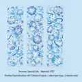 PET-Klebeband-Set Poetic Seasons mit blauen Blumenmotiven für Scrapbooking-Deko - Blauer Nebel Blumen (Yān Lán Yún Xiù)